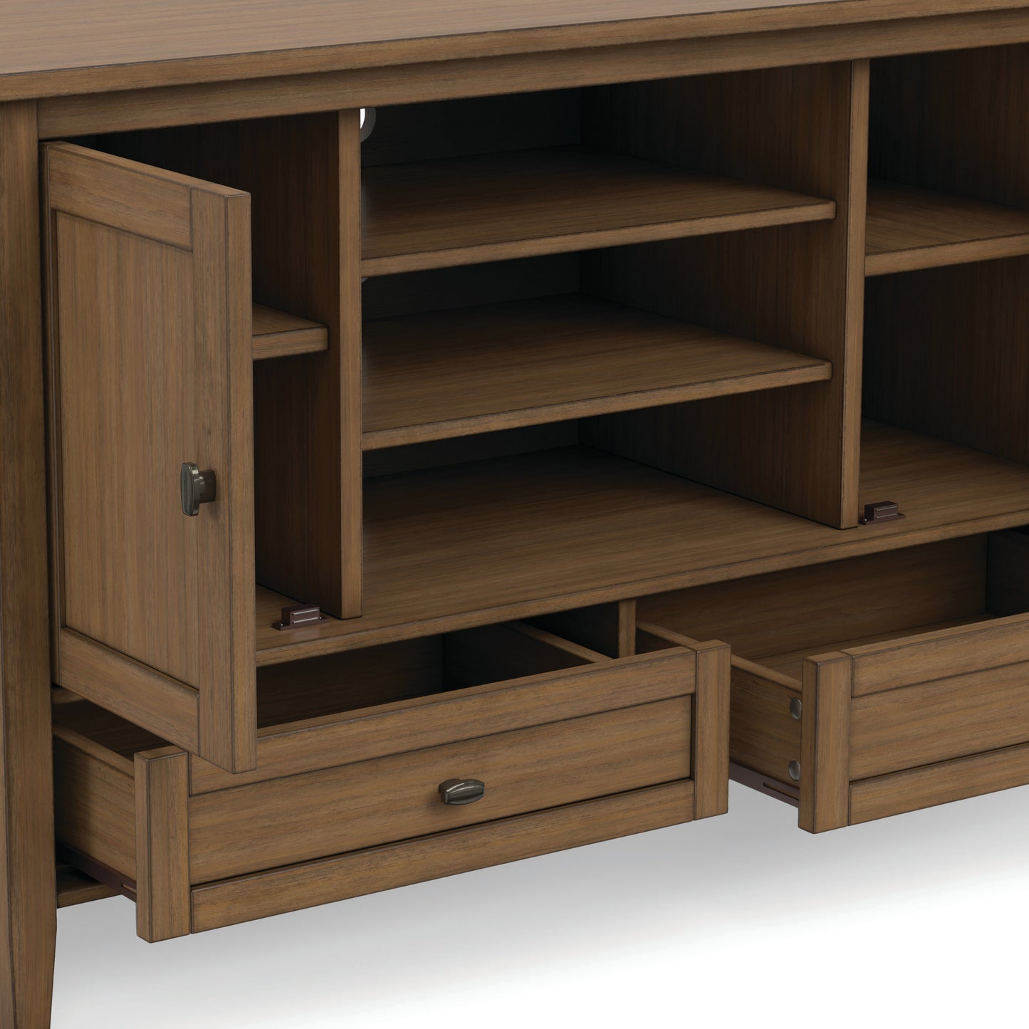 Rustic Natural Aged Brown | Warm Shaker TV Media Stand