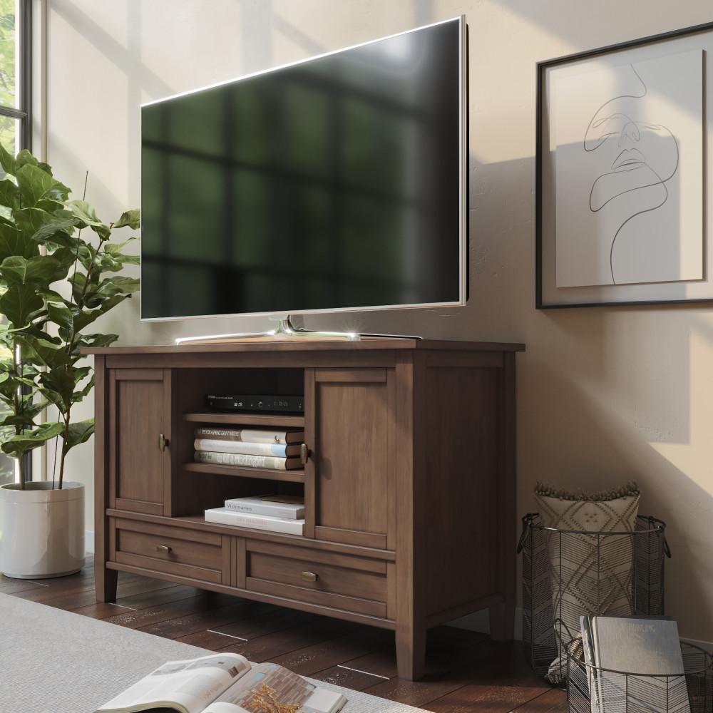 Rustic Natural Aged Brown | Warm Shaker 47 inch TV Stand