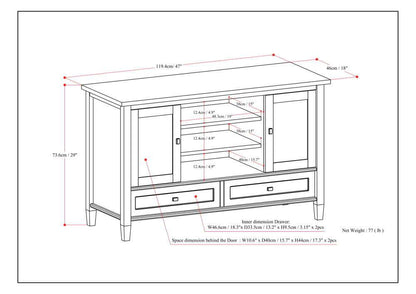 Rustic Natural Aged Brown | Warm Shaker 47 inch TV Stand