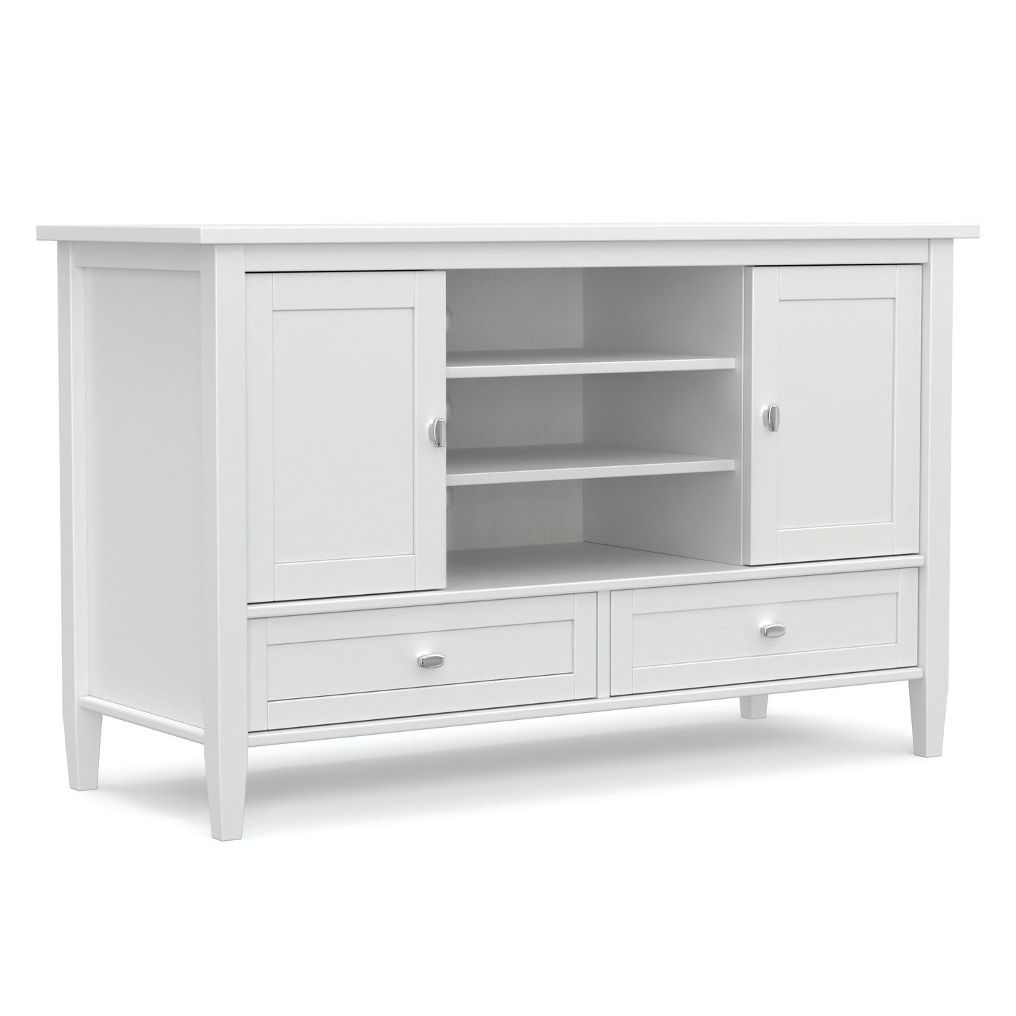 White | Warm Shaker TV Media Stand