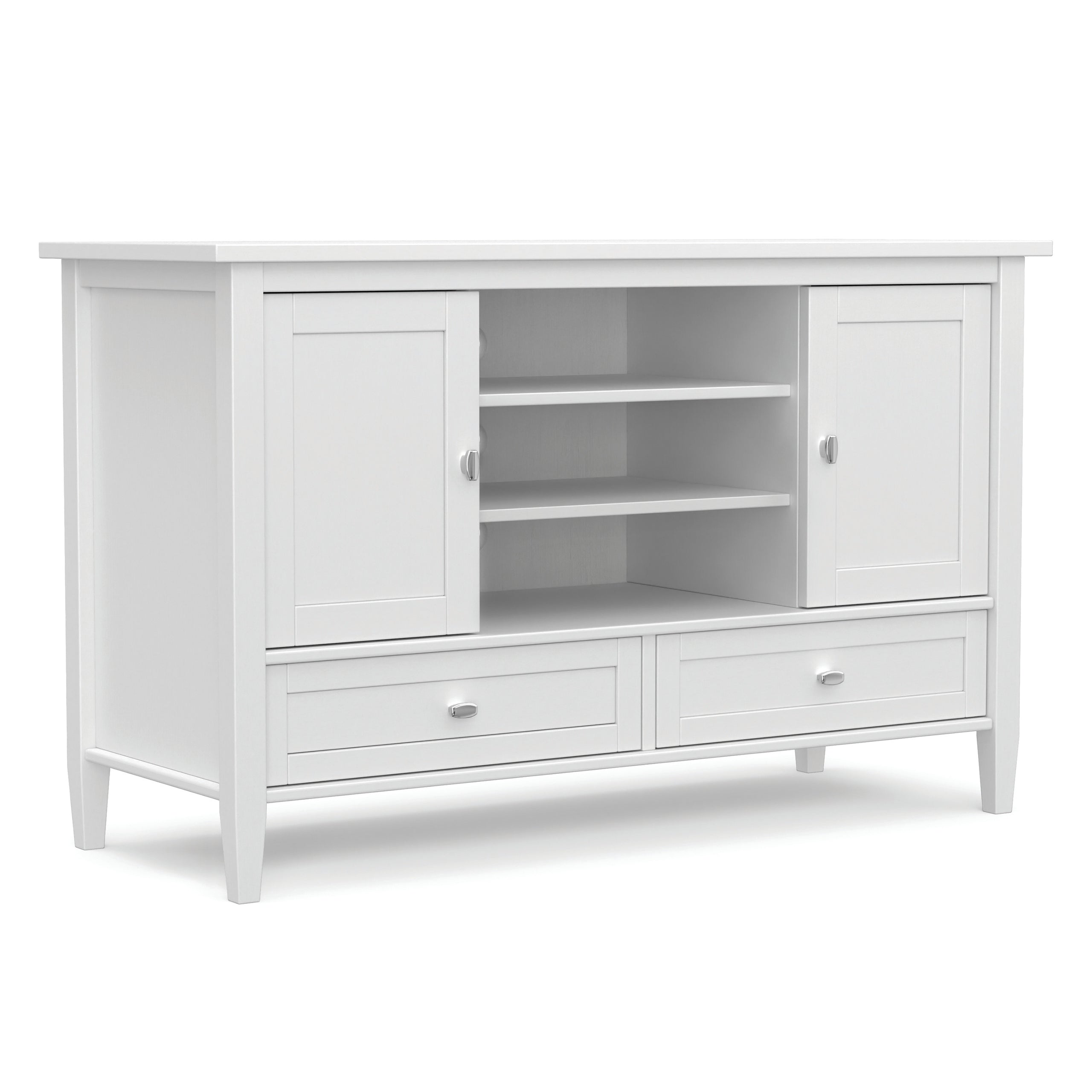 White | Warm Shaker TV Media Stand