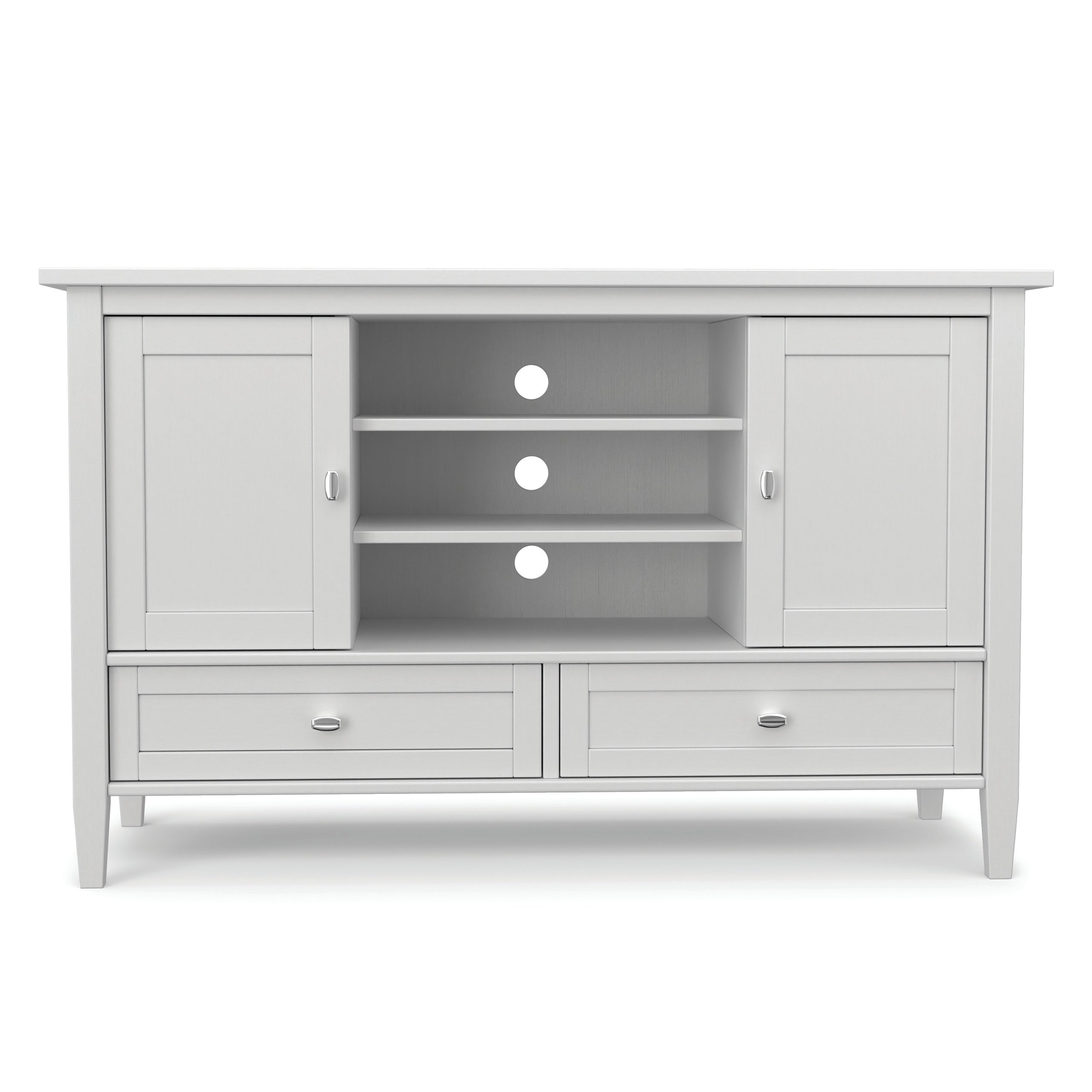 White | Warm Shaker TV Media Stand