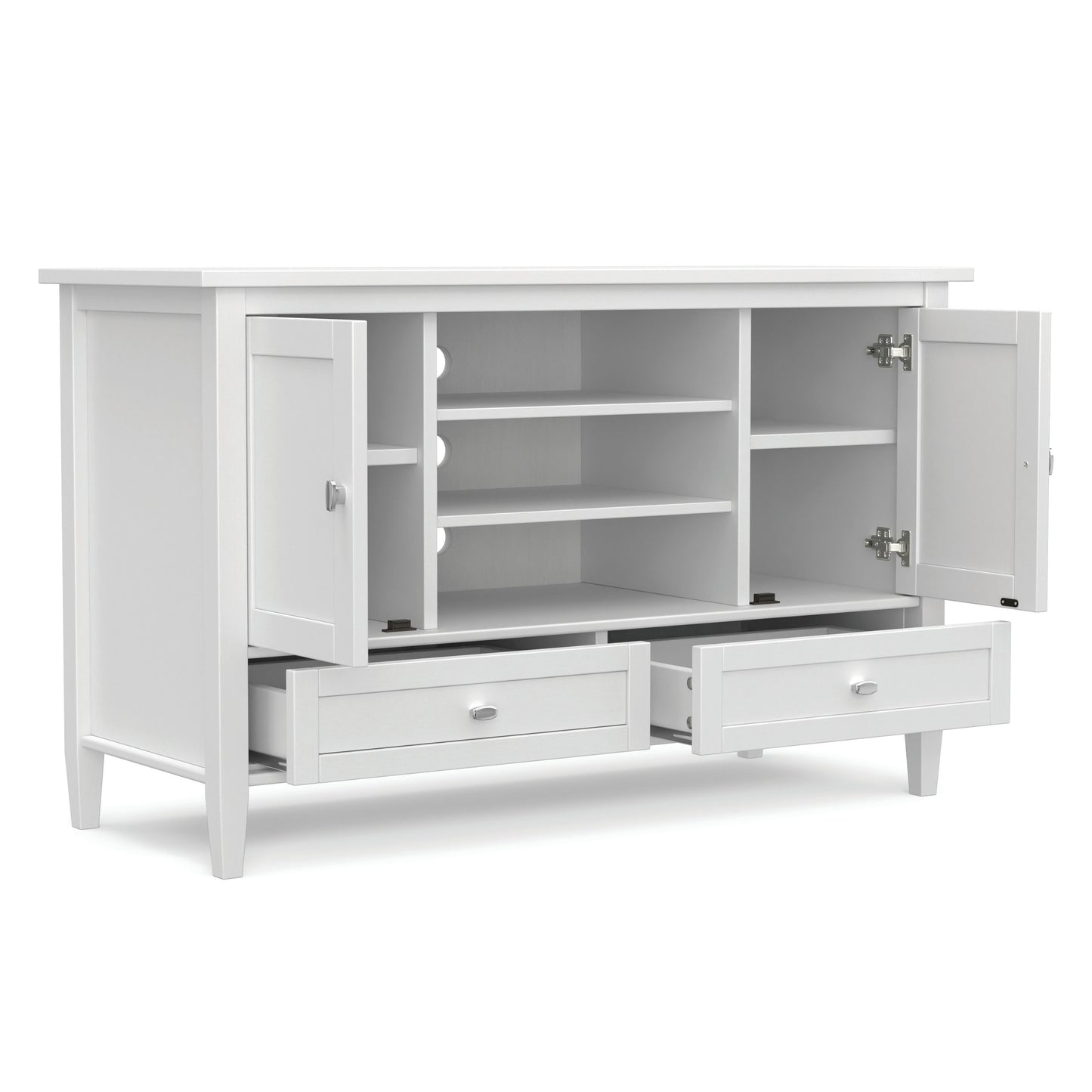 White | Warm Shaker TV Media Stand