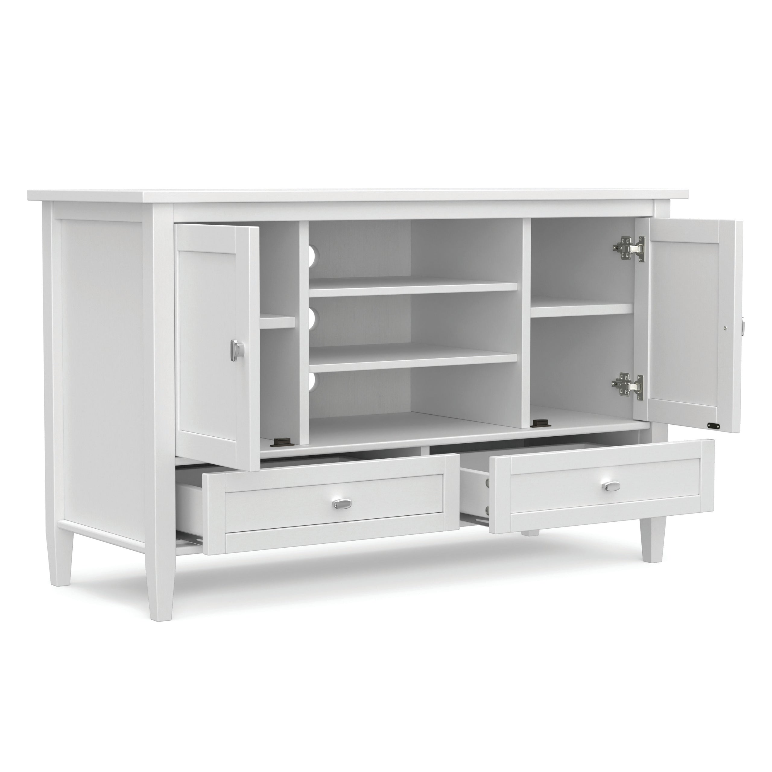 White | Warm Shaker TV Media Stand