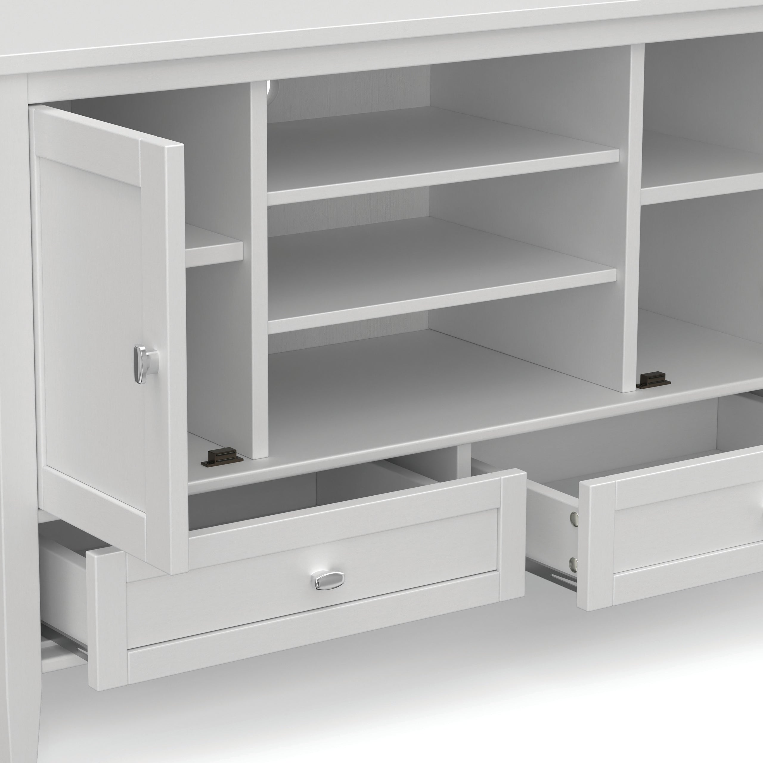 White | Warm Shaker TV Media Stand