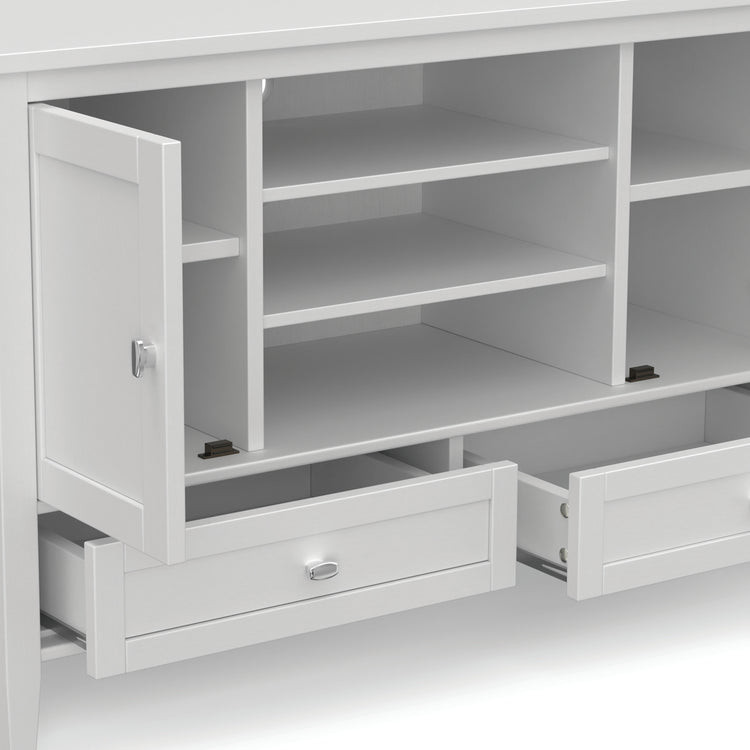 White | Warm Shaker TV Media Stand