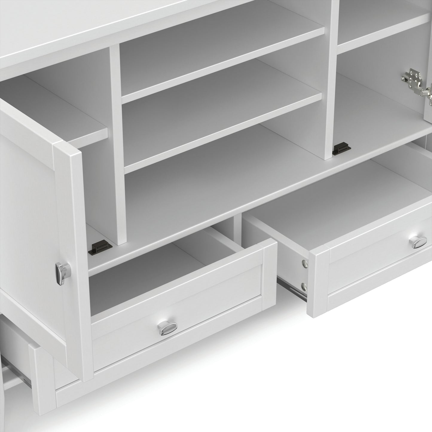 White | Warm Shaker TV Media Stand
