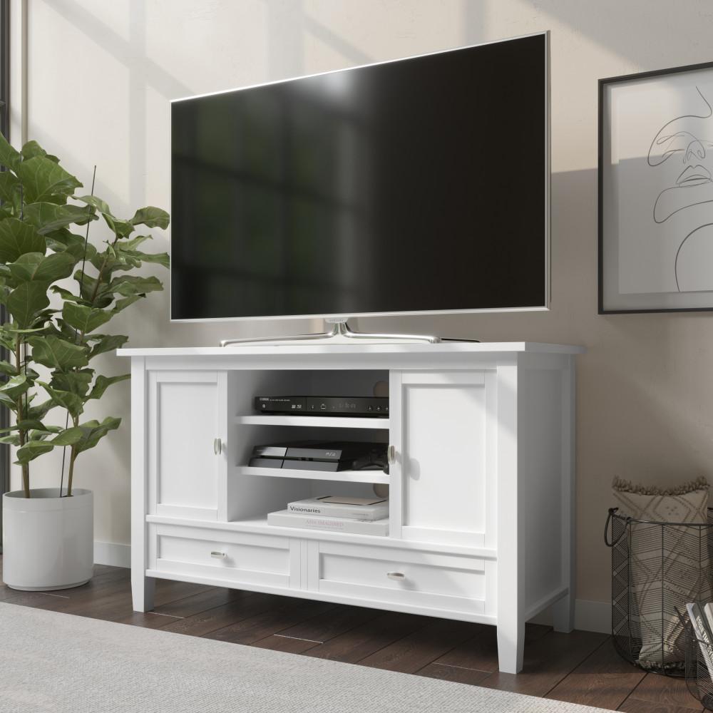 White | Warm Shaker TV Media Stand