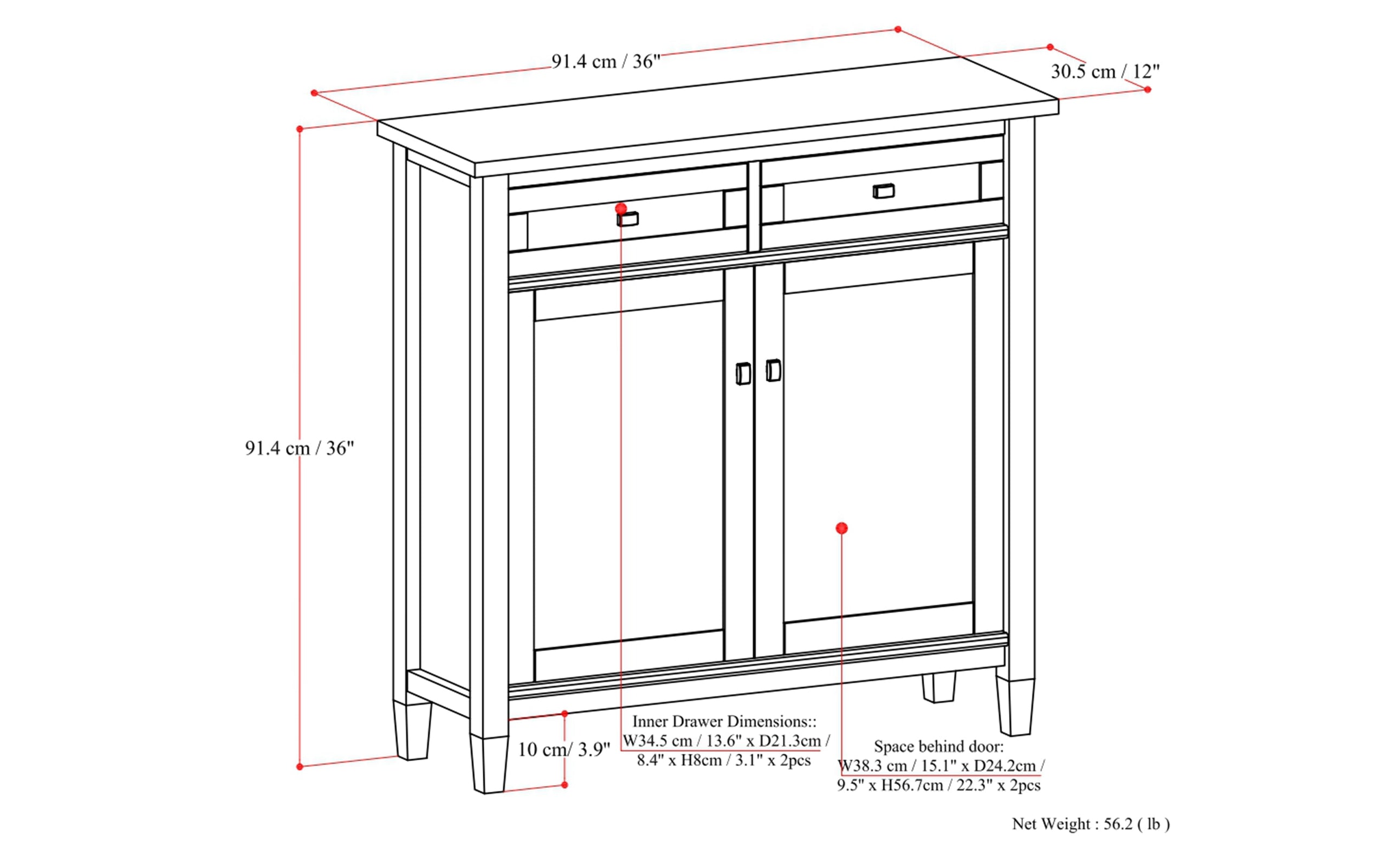 Warm Shaker Entryway Storage Cabinet
