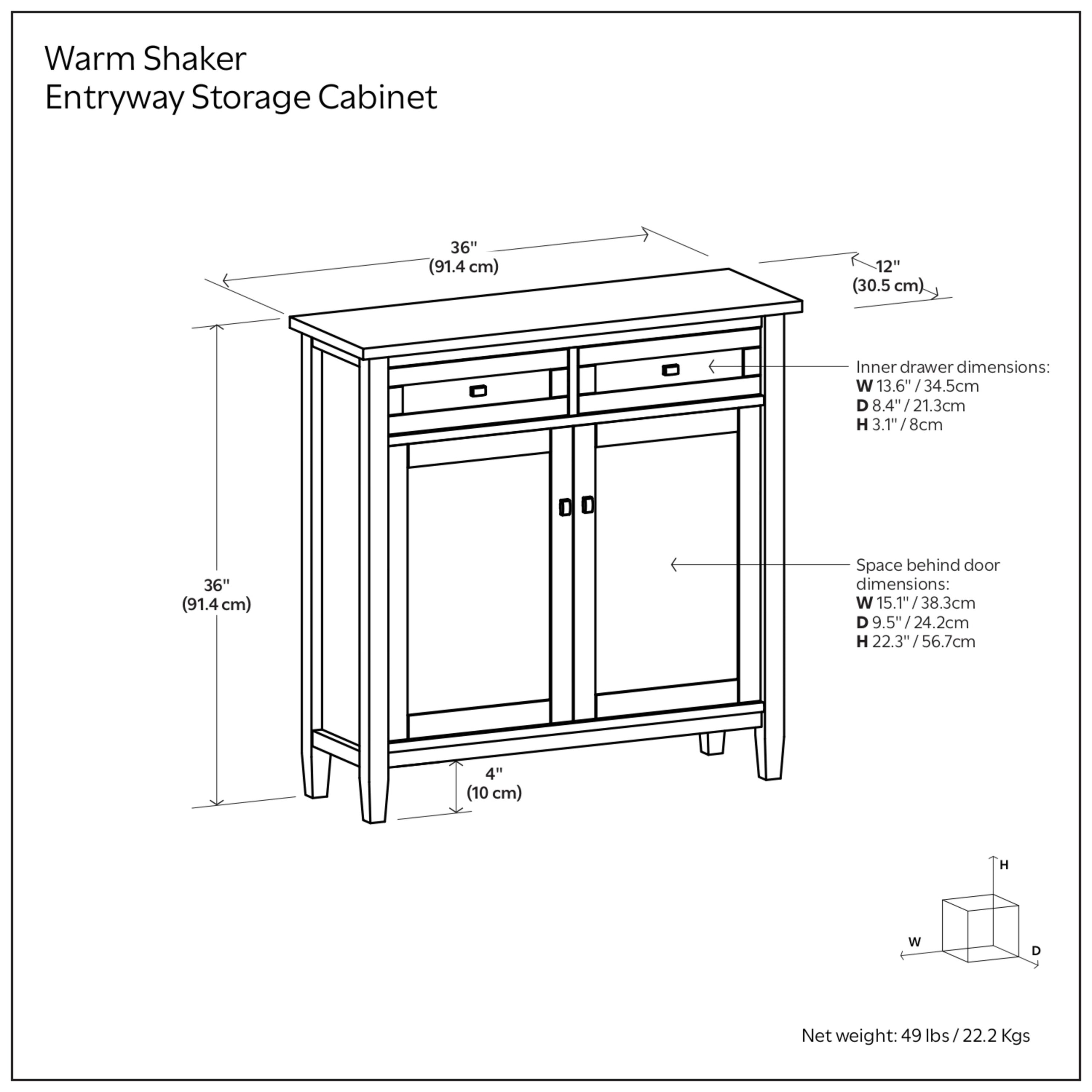 Warm Shaker Entryway Storage Cabinet