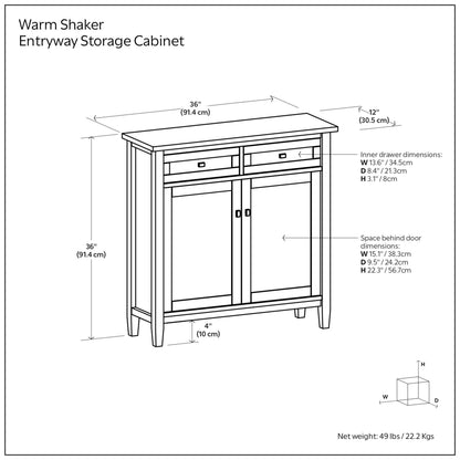 Warm Shaker Entryway Storage Cabinet