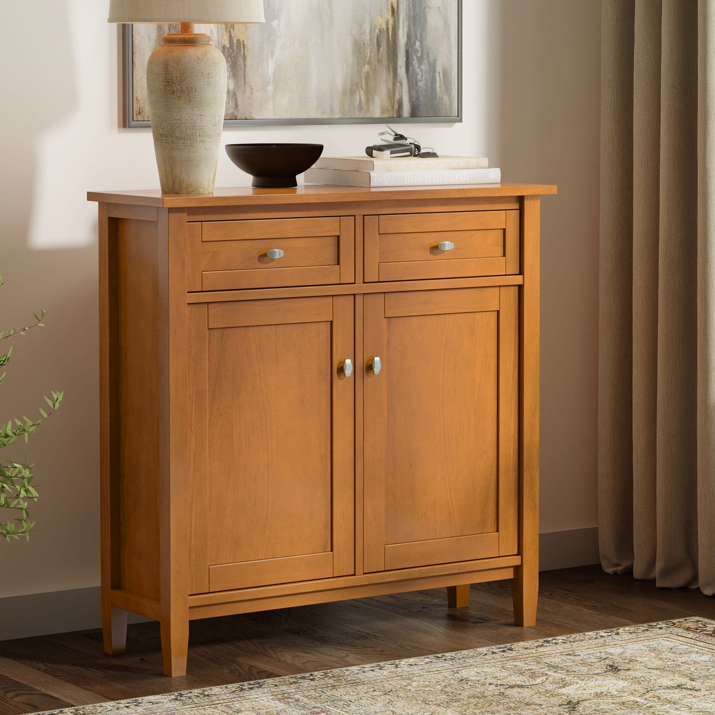 Warm Shaker Entryway Storage Cabinet