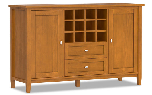 Warm Shaker Storage Cabinet with Wine Rack