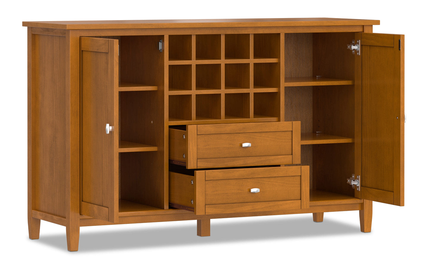 Warm Shaker Storage Cabinet with Wine Rack