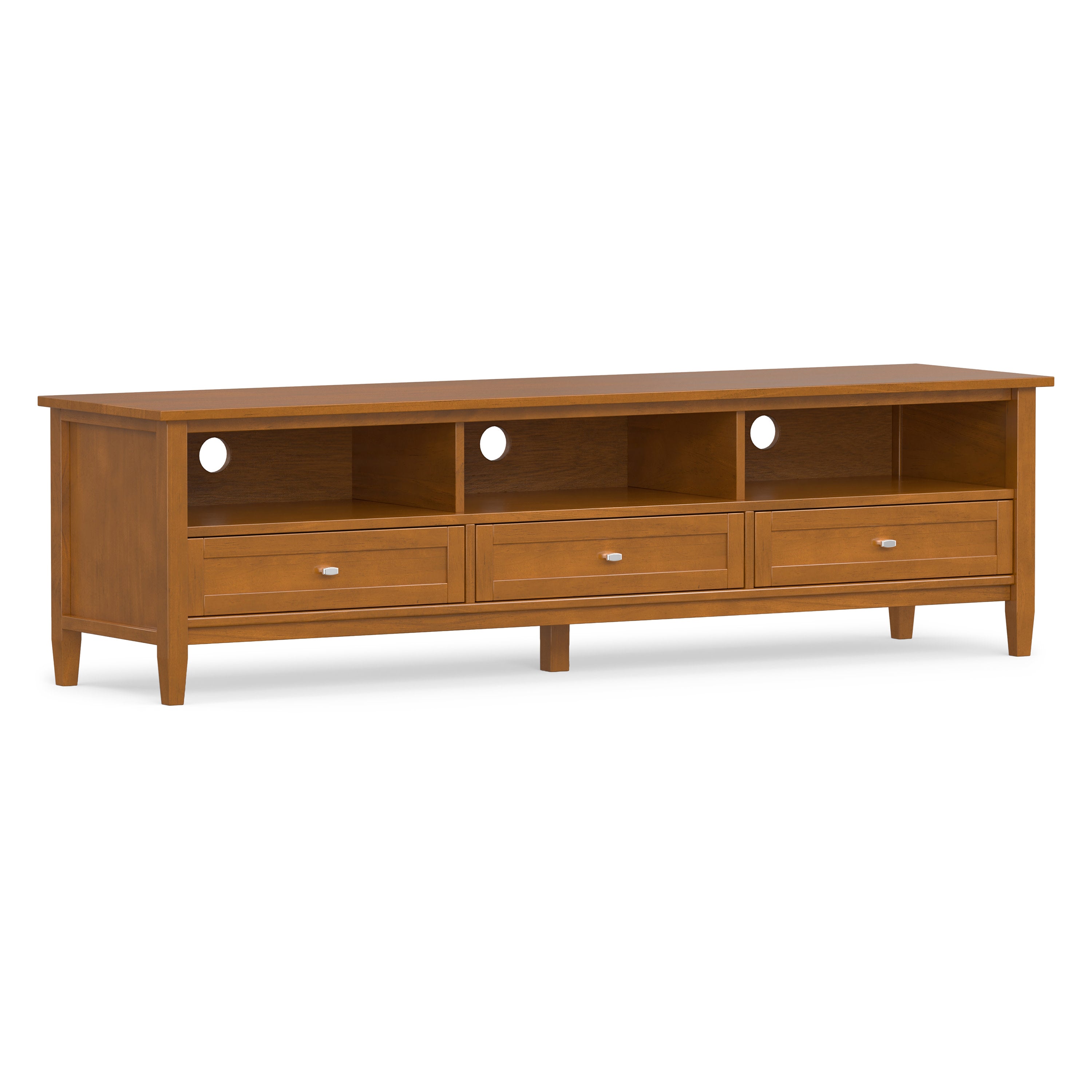 72 Inch TV Stand | Warm Shaker Low Profile Media Console – Simpli Home