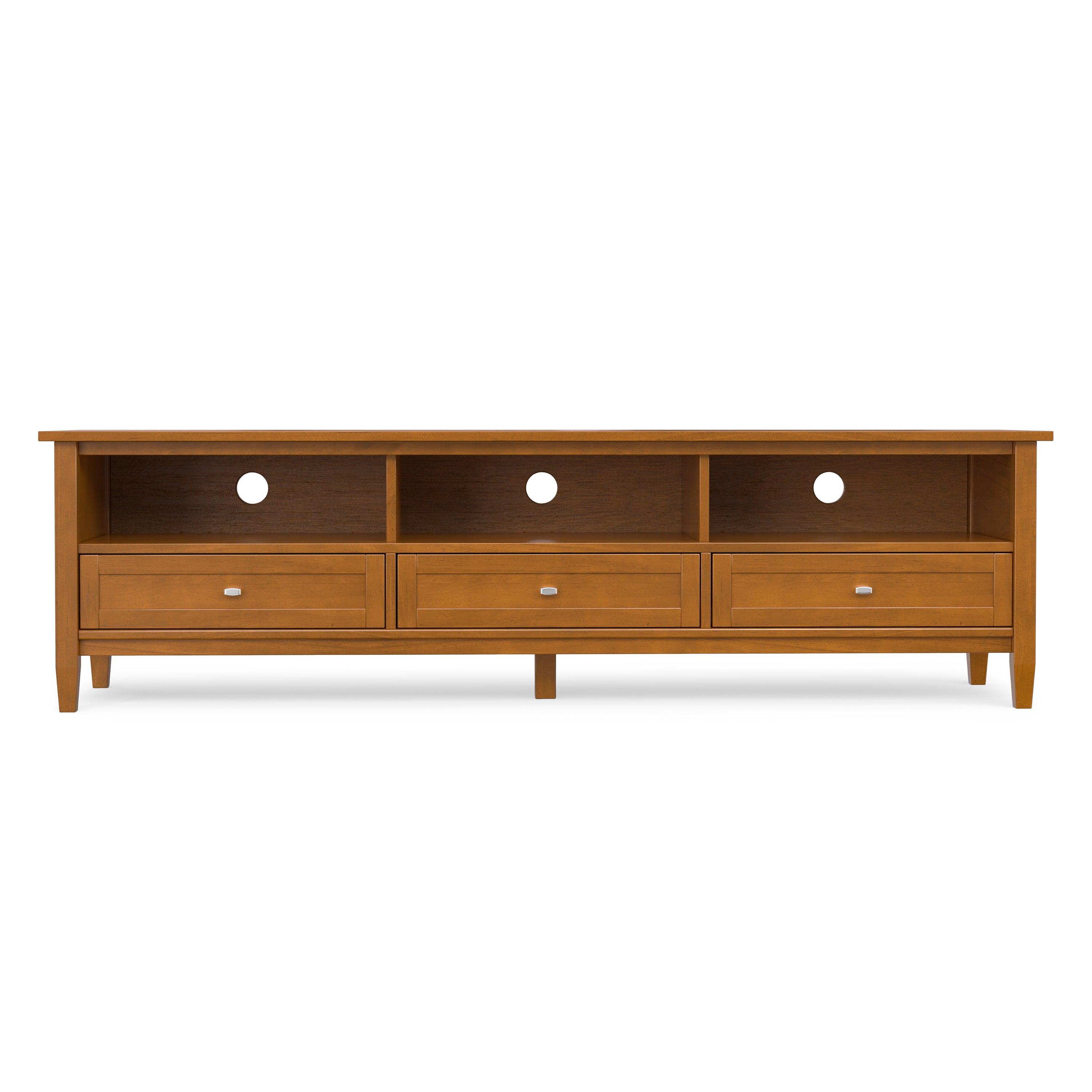 72 Inch TV Stand | Warm Shaker Low Profile Media Console – Simpli Home