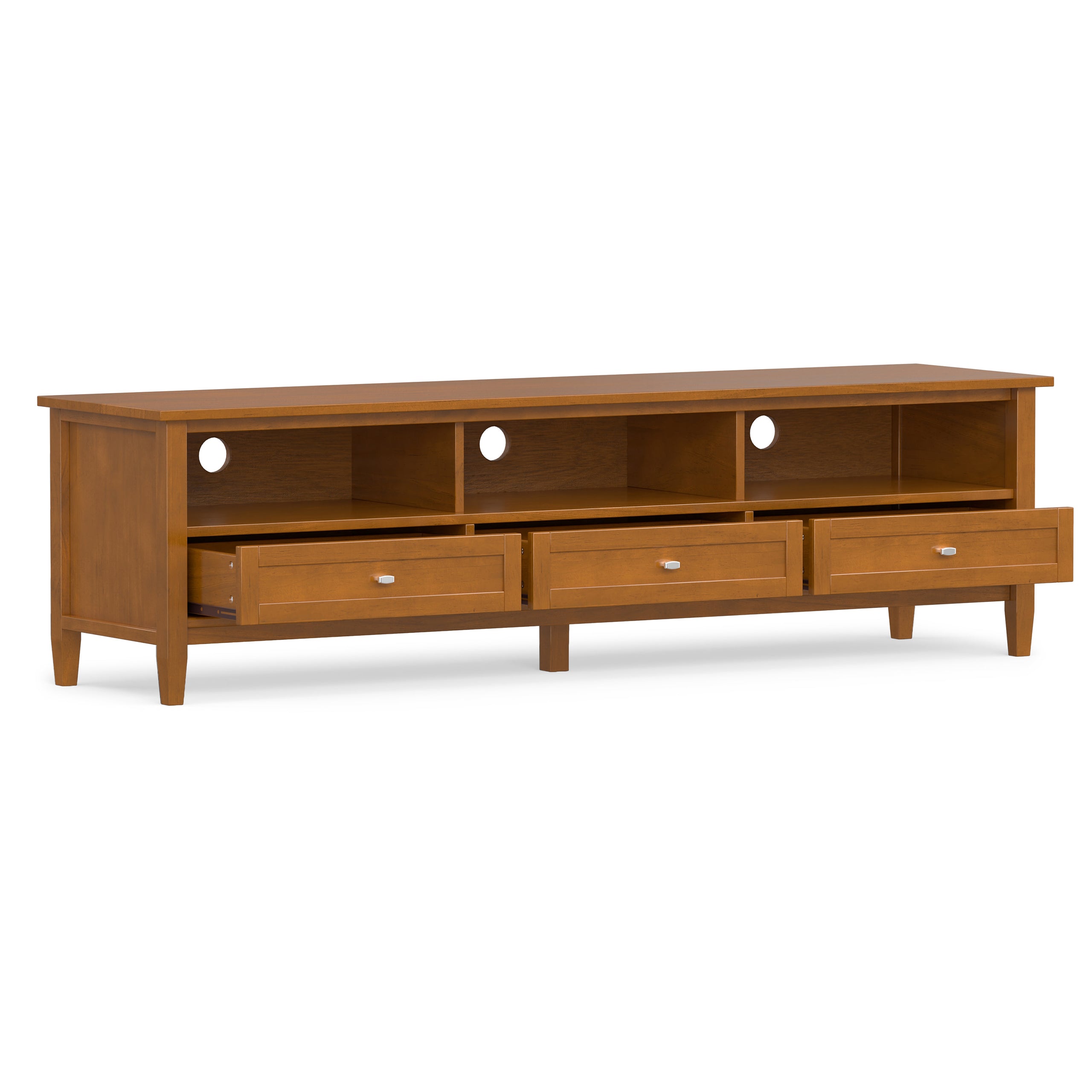 Light Golden Brown | Warm Shaker 72 inch Low TV Media Stand