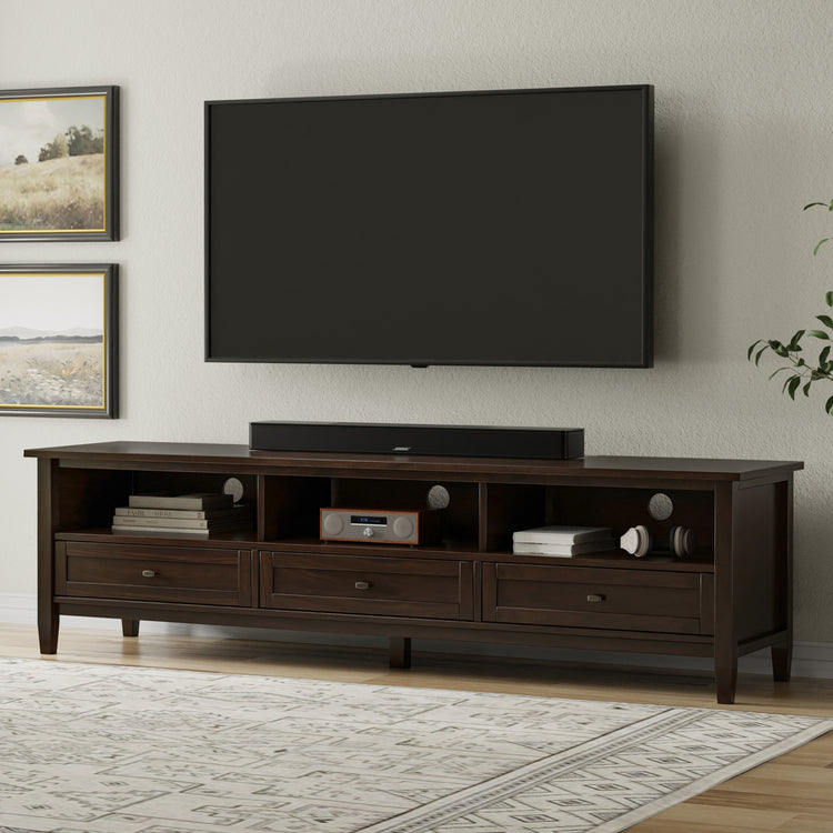 Tobacco Brown | Warm Shaker 72 inch Low TV Media Stand
