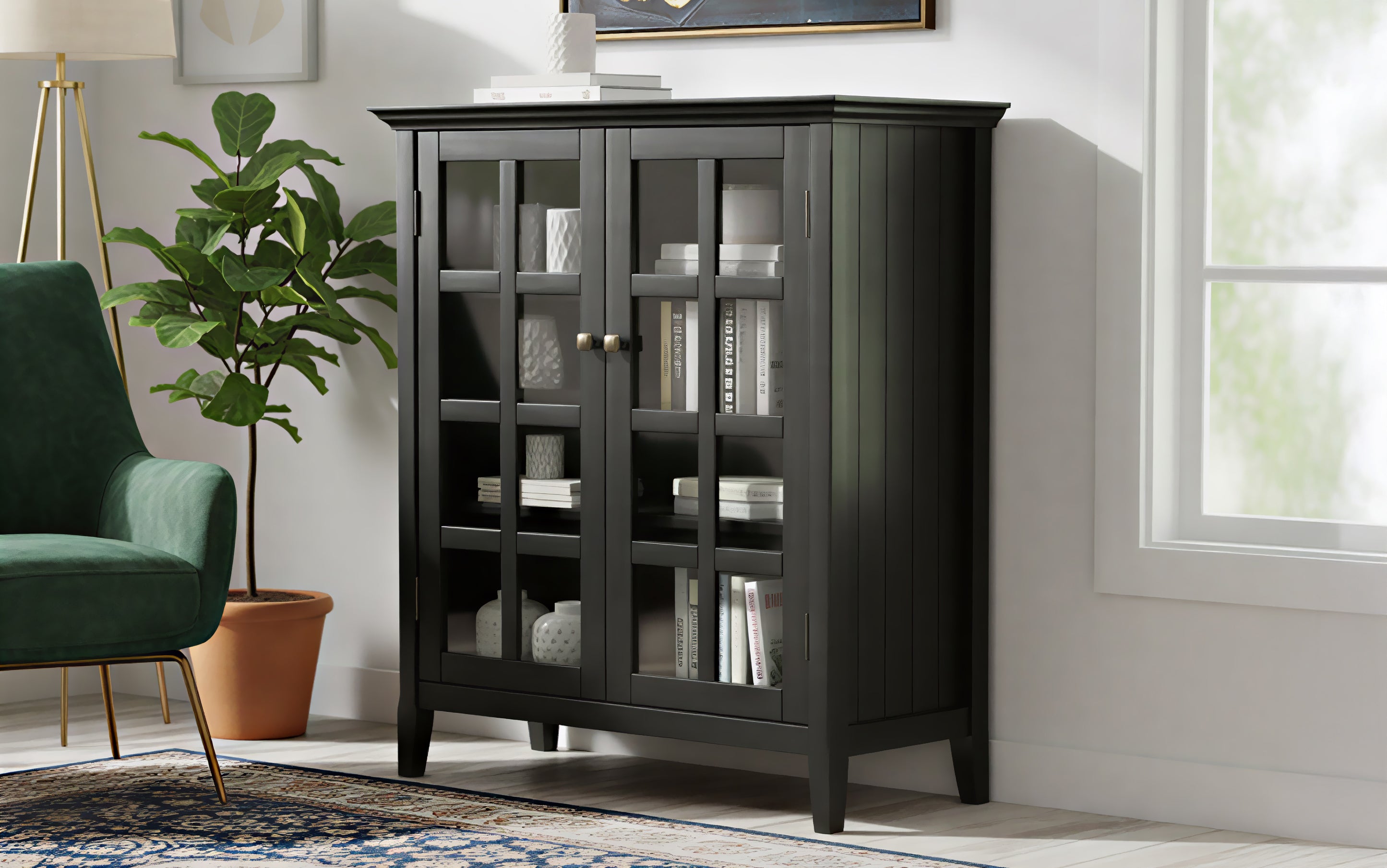 Solid Wood Living Room Storage Cabinet | Acadian Medium Cabinet