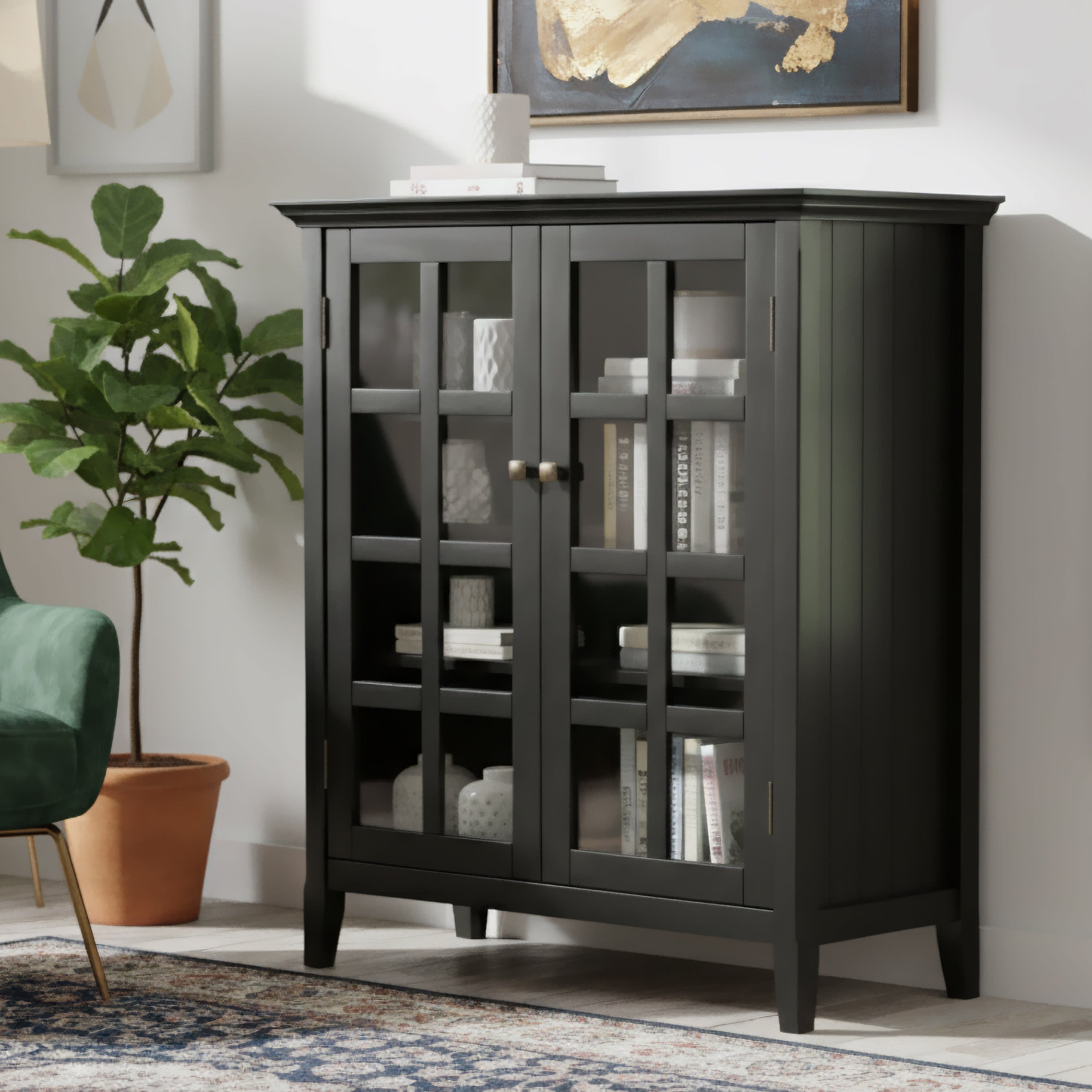 ハックル【美品】IDEE SHELF CABINET MEDIUM Solid Wood Living Room Storage Cabinet | Acadian Medium Cabinet