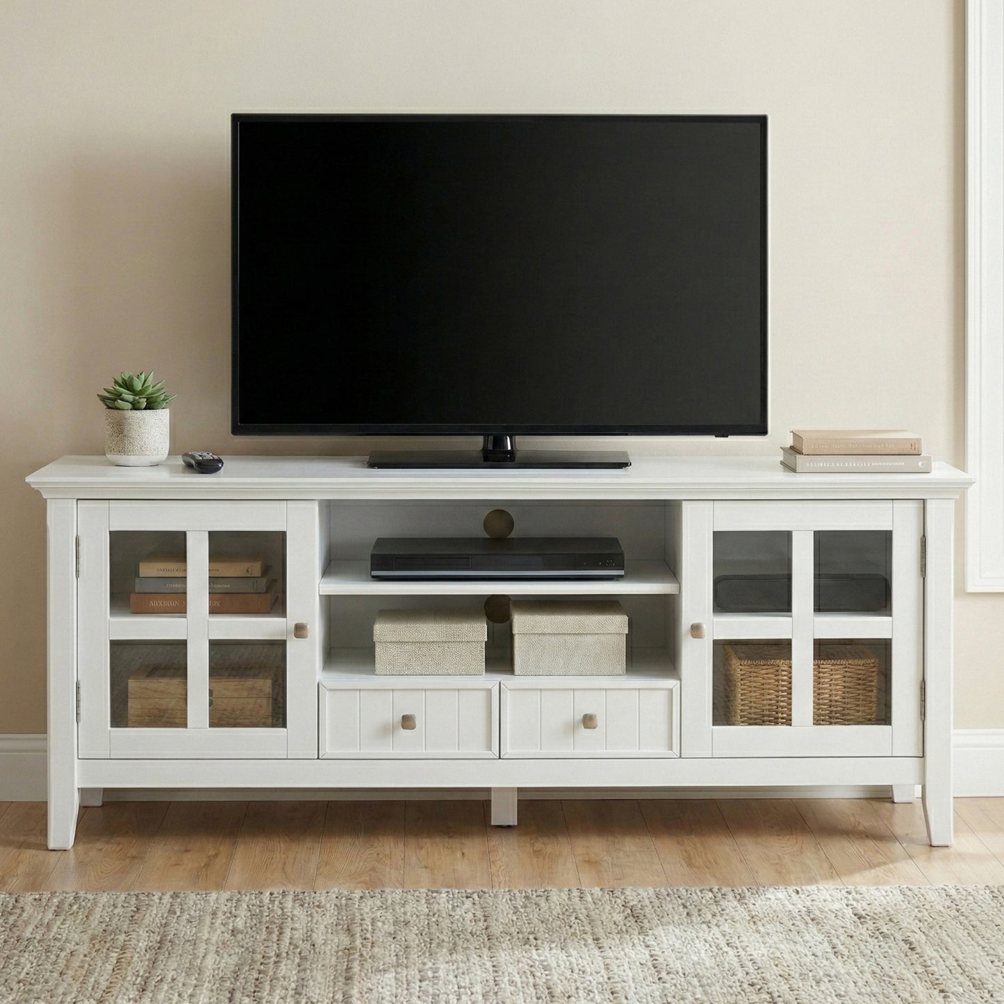 White | Acadian 60 inch TV Media Stand