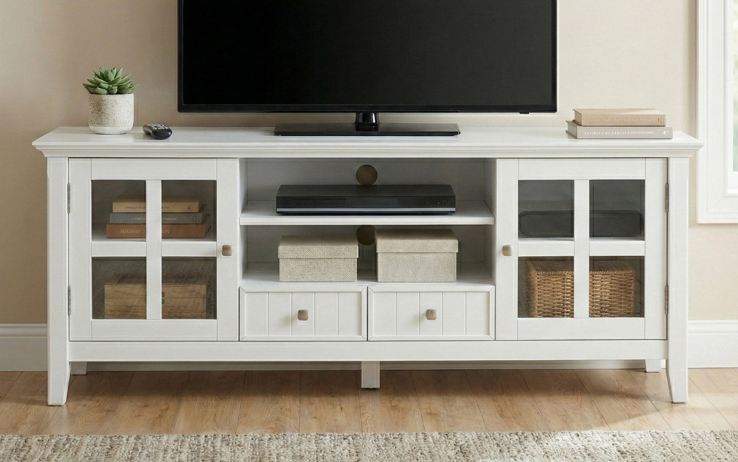 White | Acadian 60 inch TV Stand