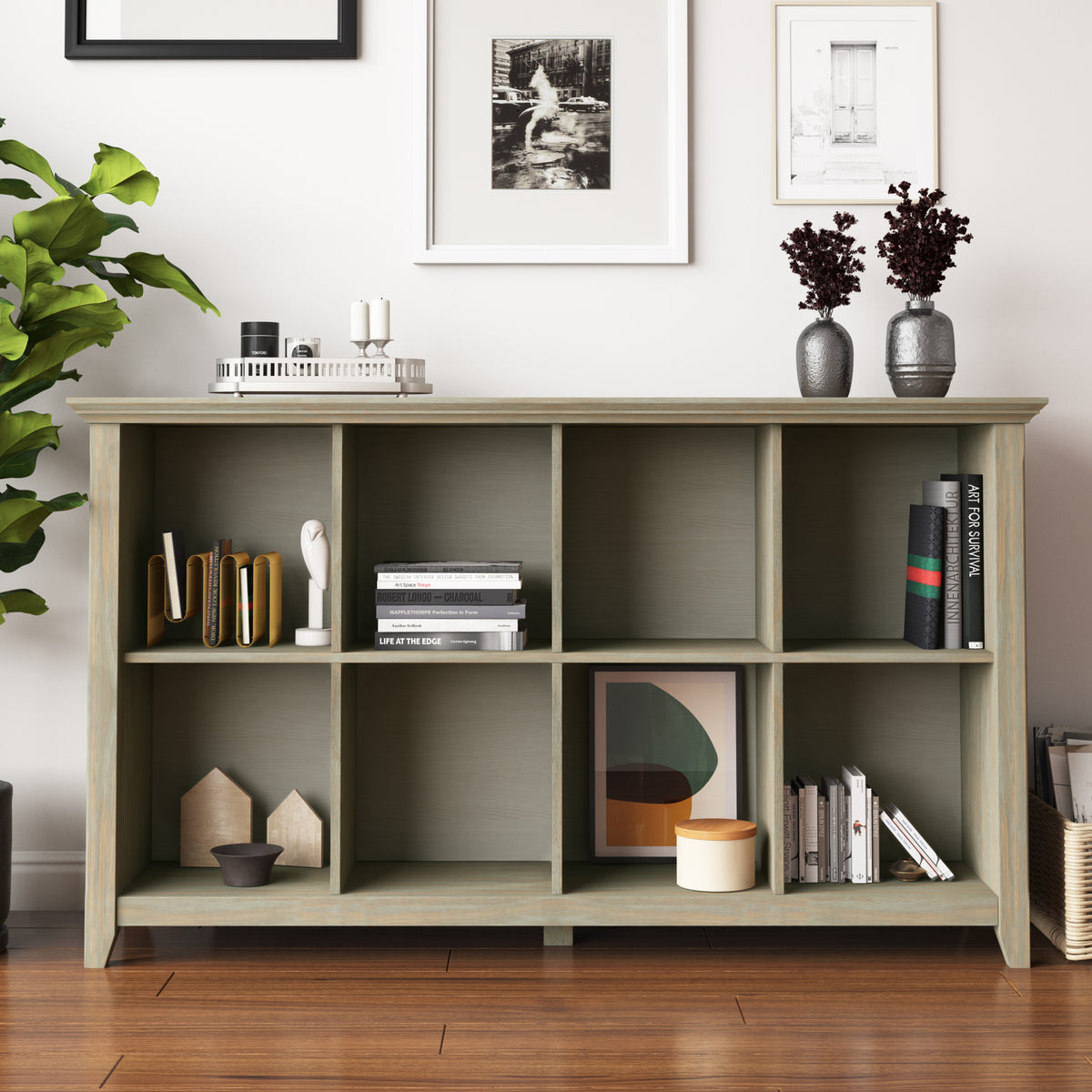 Distressed Grey | Acadian 8 Cube Storage Sofa Table