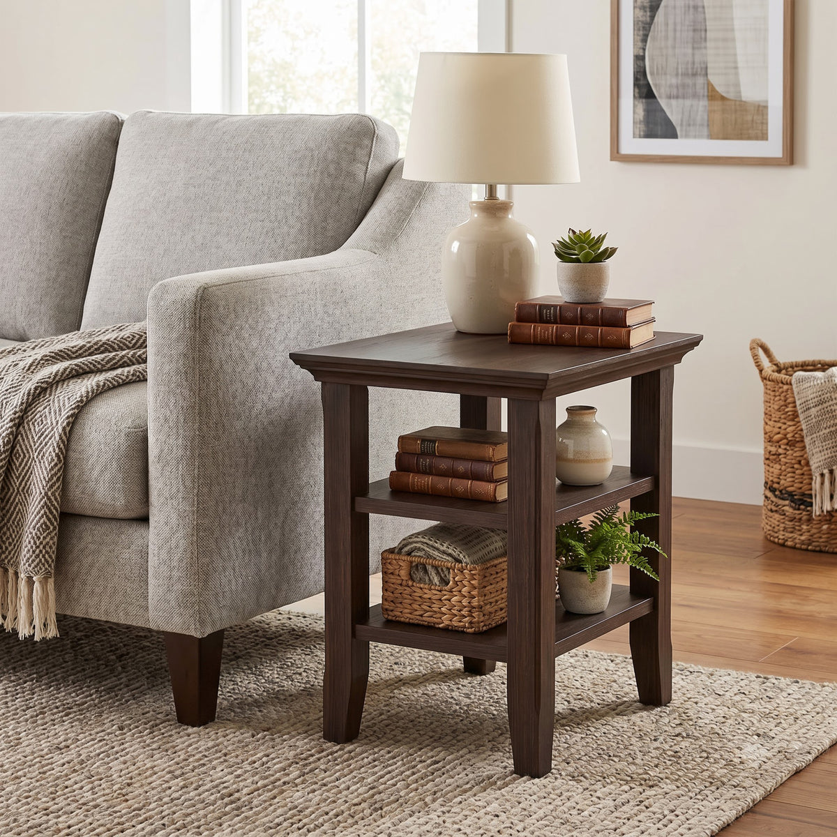 Farmhouse Brown | Acadian Narrow Side Table