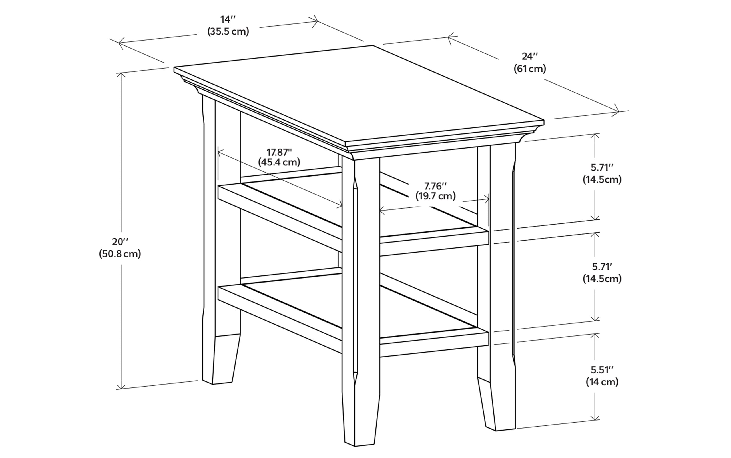 Rustic Natural Aged Brown | Acadian Narrow Side Table