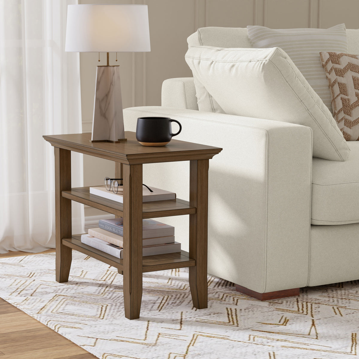 Rustic Natural Aged Brown | Acadian Narrow Side Table