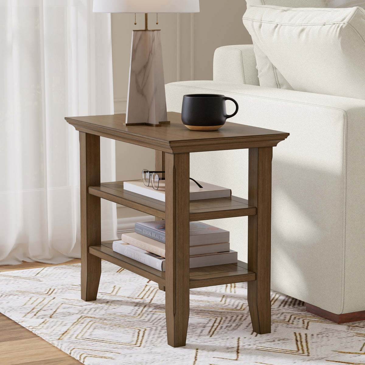 Rustic Natural Aged Brown | Acadian Narrow Side Table