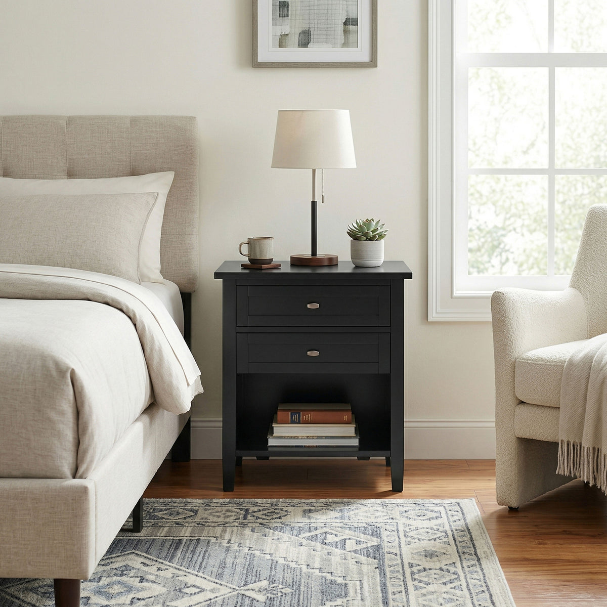 Black | Warm Shaker Nightstand