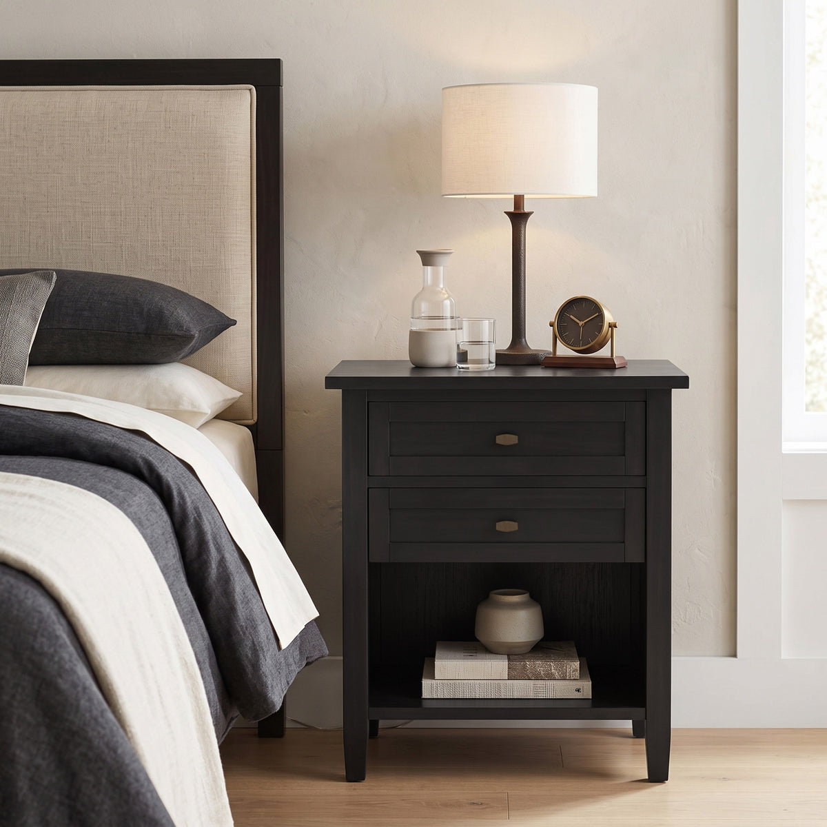 Dark Brown | Warm Shaker Nightstand