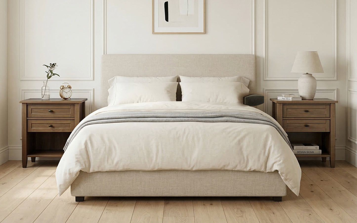 Rustic Natural Aged Brown | Warm Shaker Bedside Table