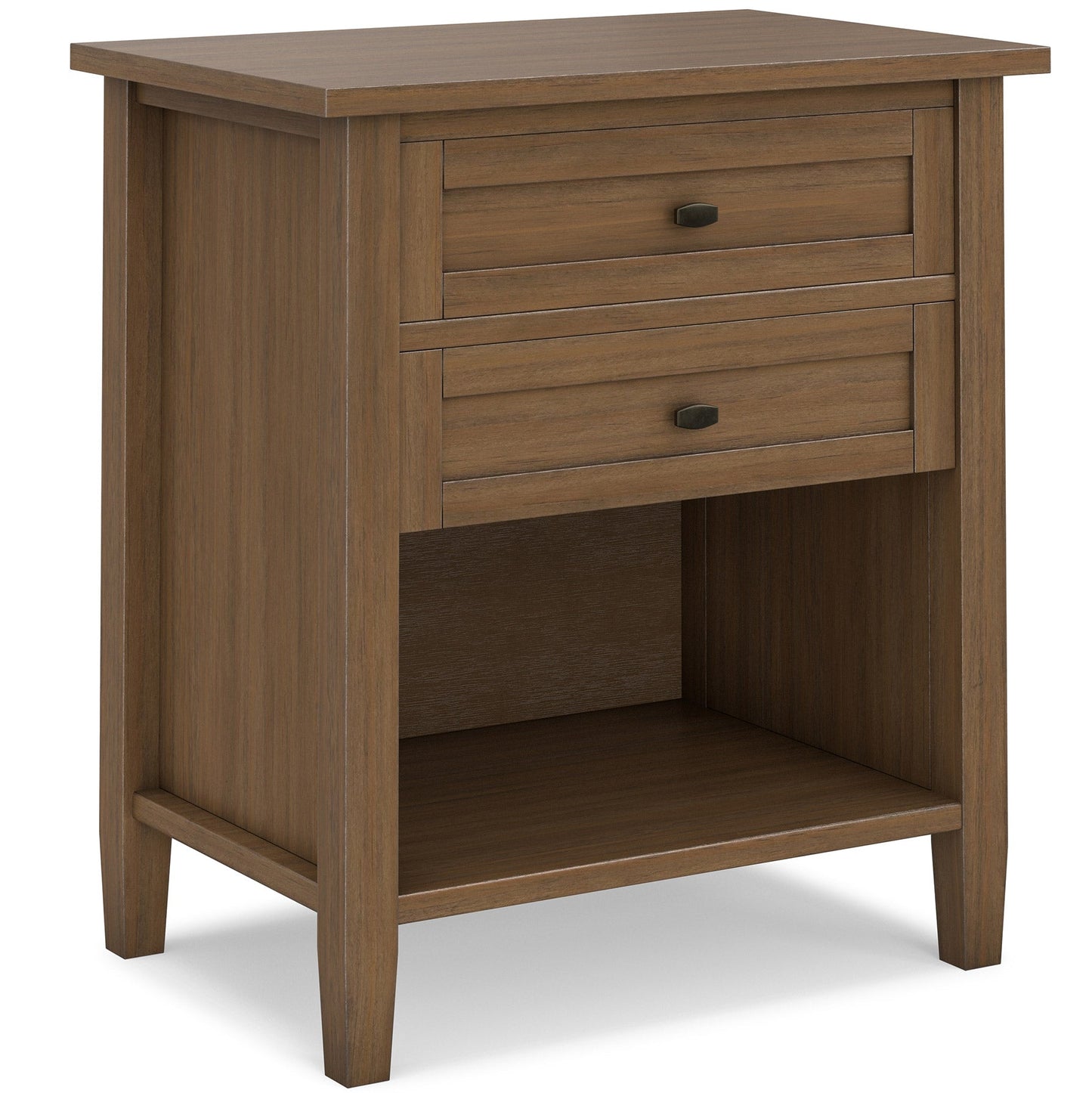 Rustic Natural Aged Brown | Warm Shaker Bedside Table