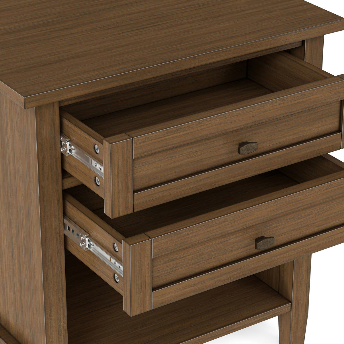 Rustic Natural Aged Brown | Warm Shaker Nightstand