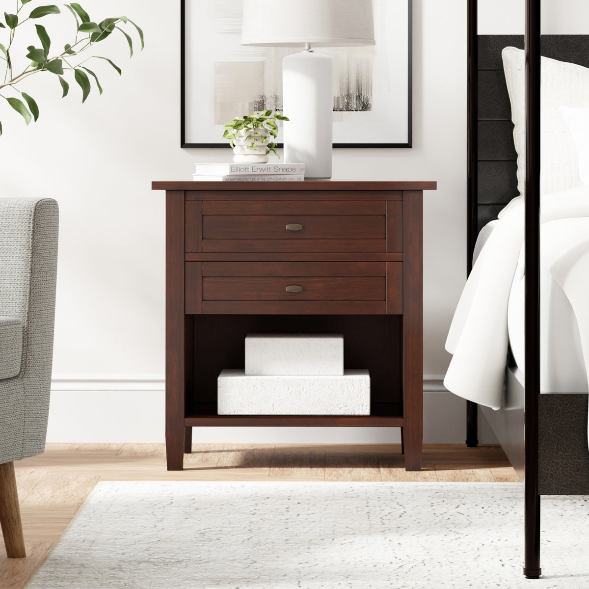 Russet Brown | Warm Shaker Nightstand