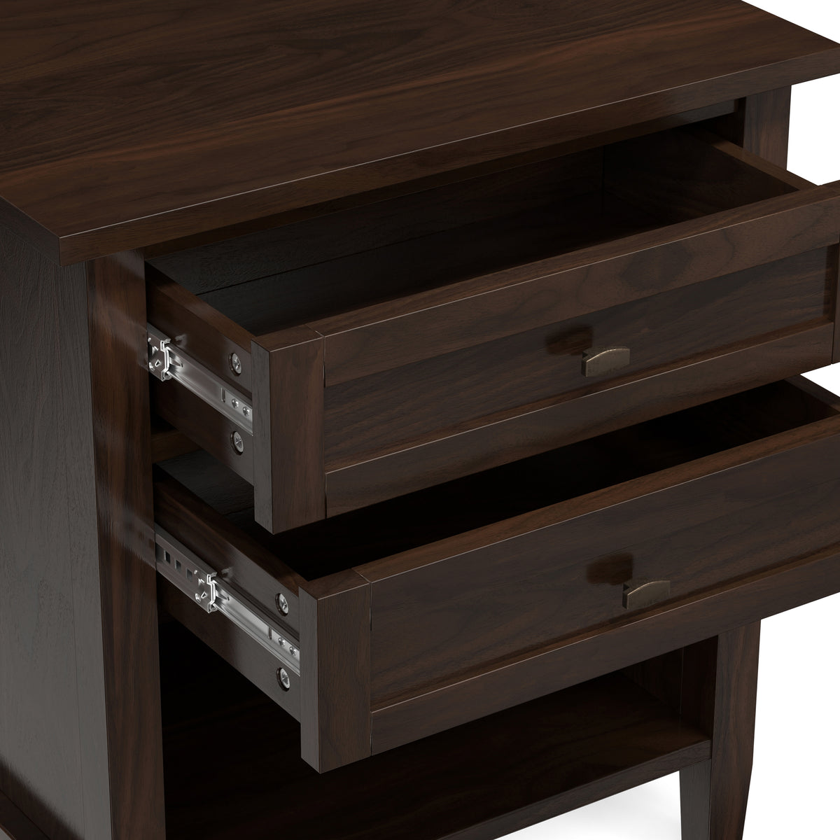 Brunette Brown | Warm Shaker Nightstand