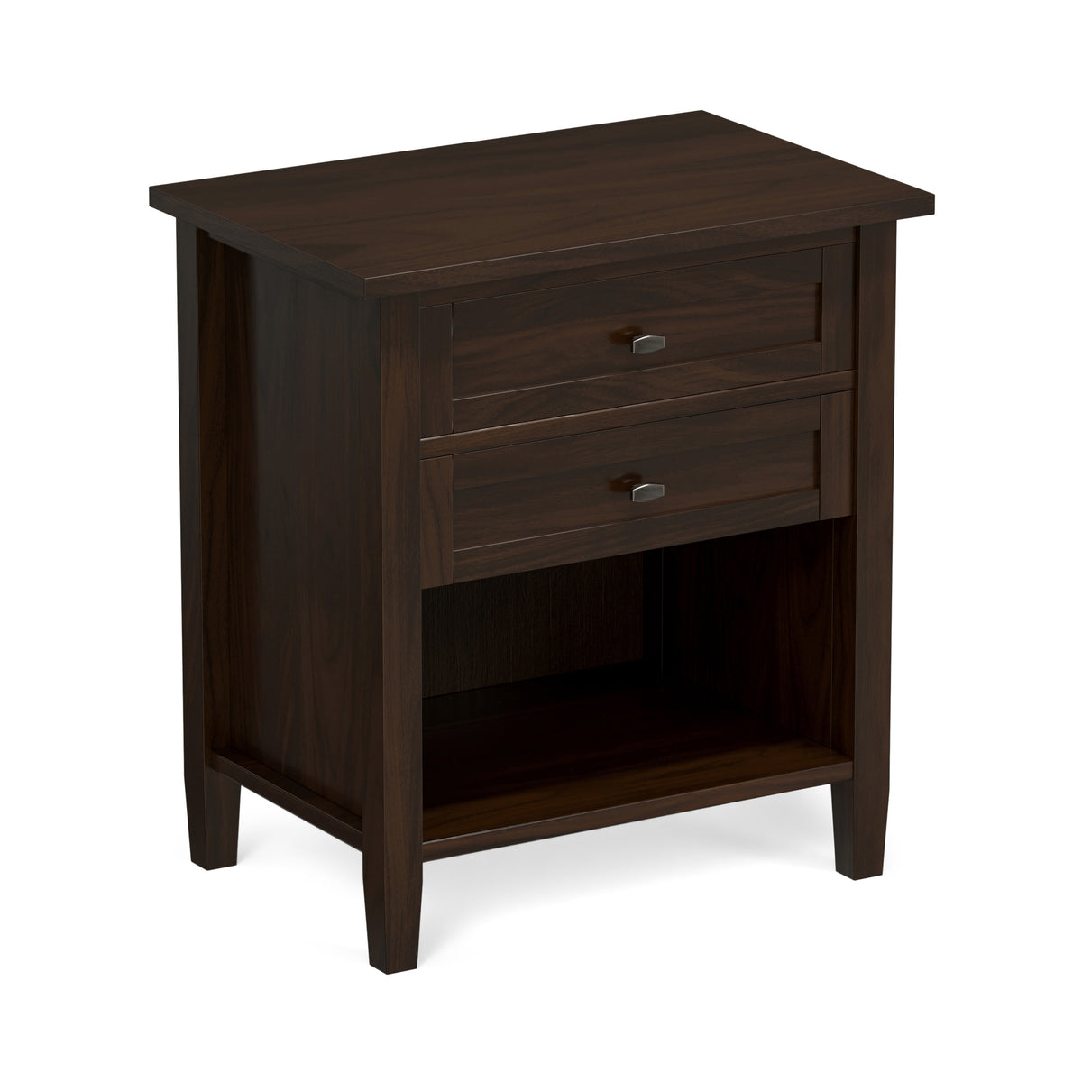 Brunette Brown | Warm Shaker Nightstand