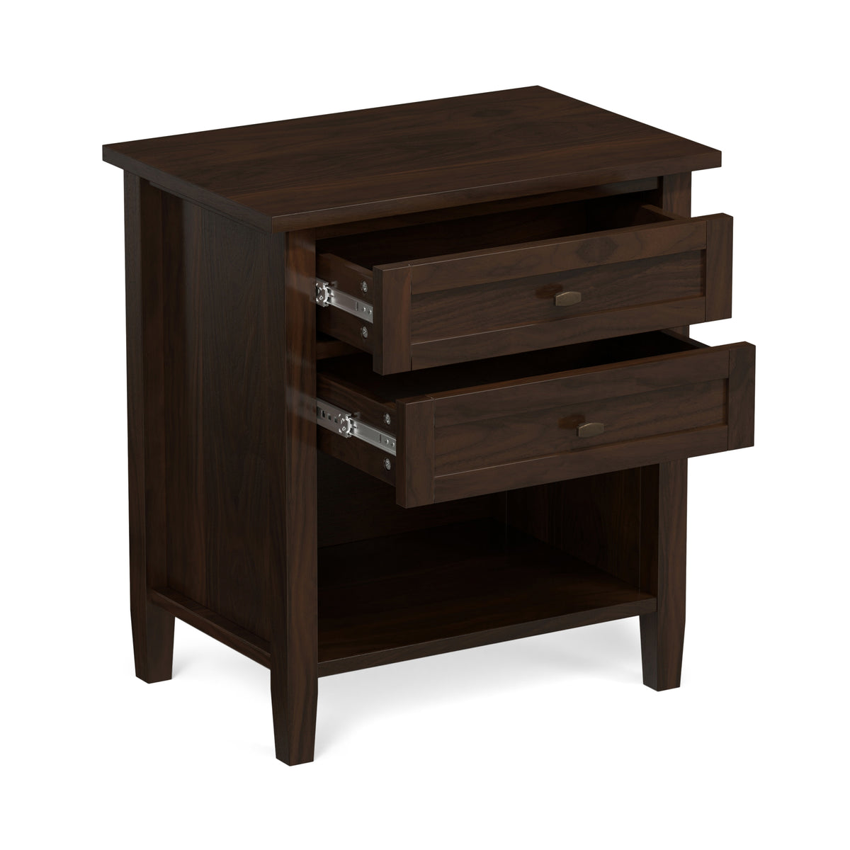 Brunette Brown | Warm Shaker Nightstand