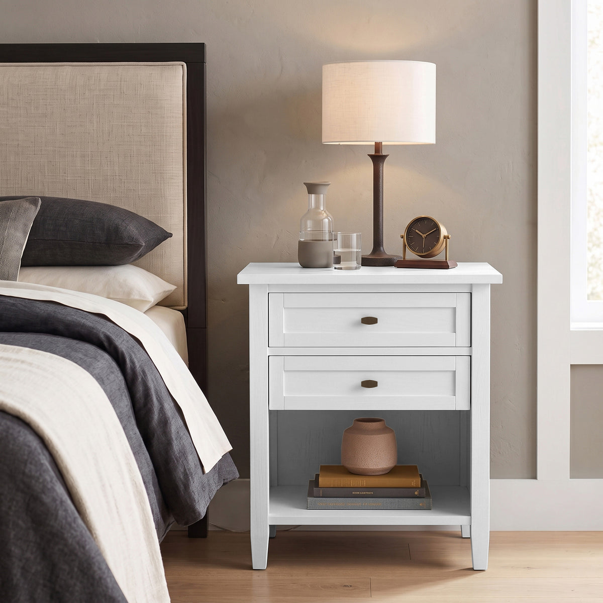 White | Warm Shaker Nightstand