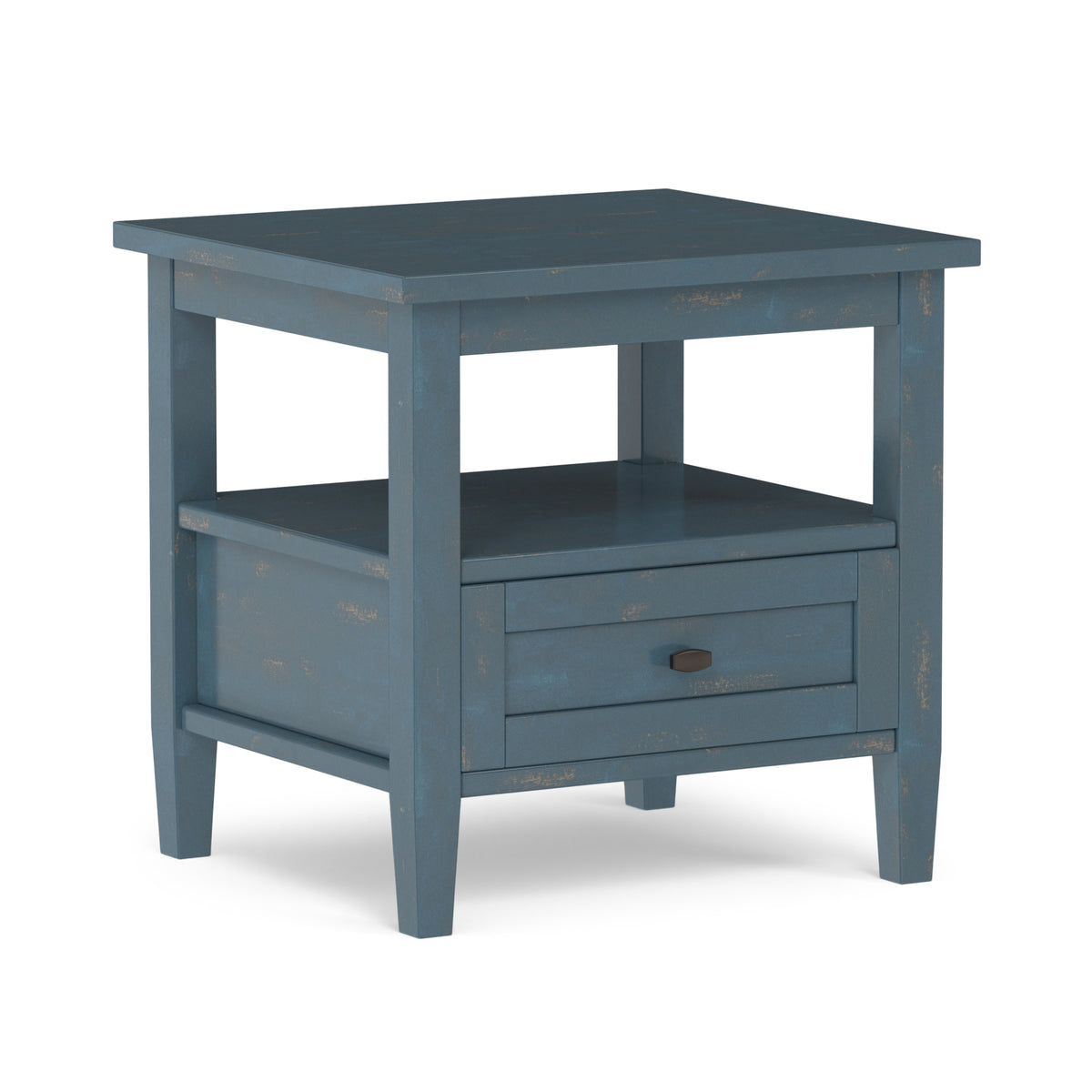 Distressed Coastal Blue | Warm Shaker End Table