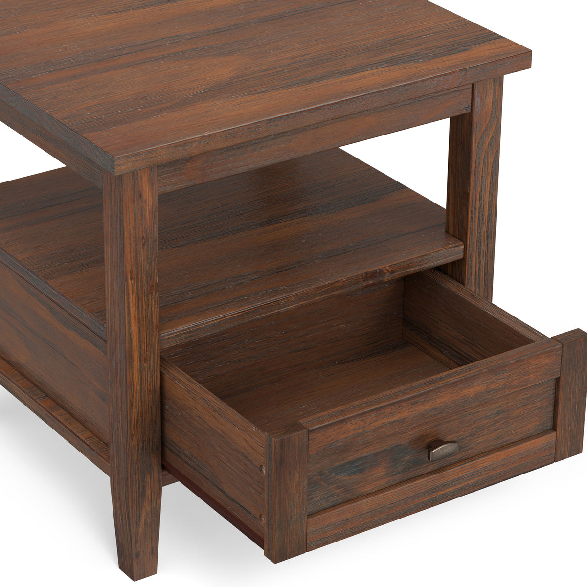 Distressed Charcoal Brown | Warm Shaker End Table