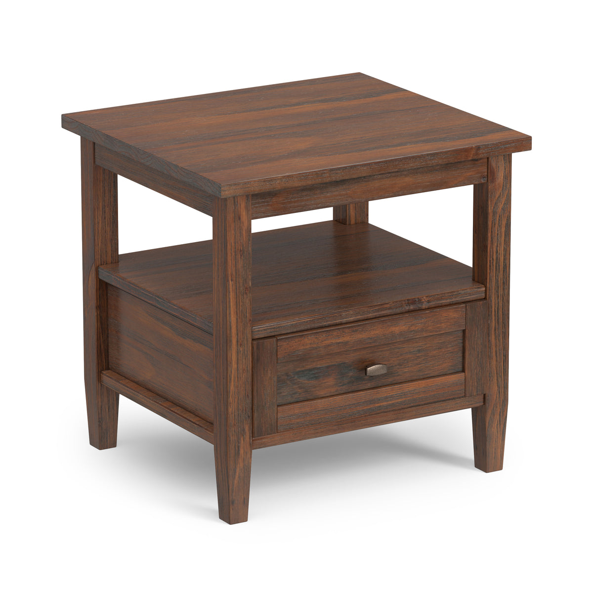 Distressed Charcoal Brown | Warm Shaker End Table