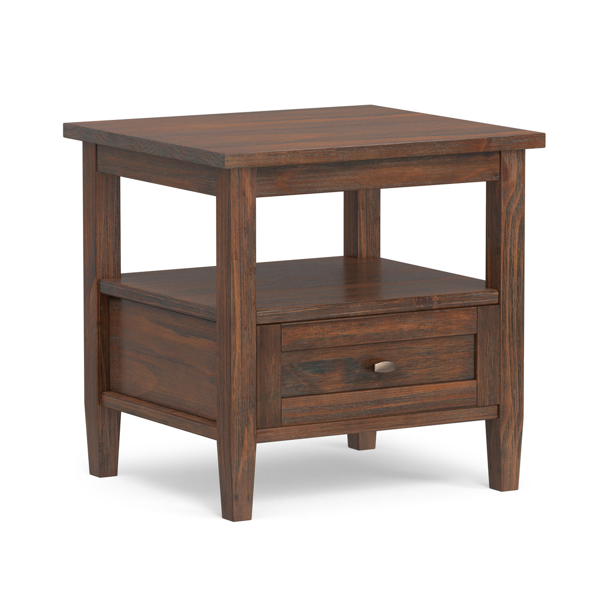 Distressed Charcoal Brown | Warm Shaker End Table