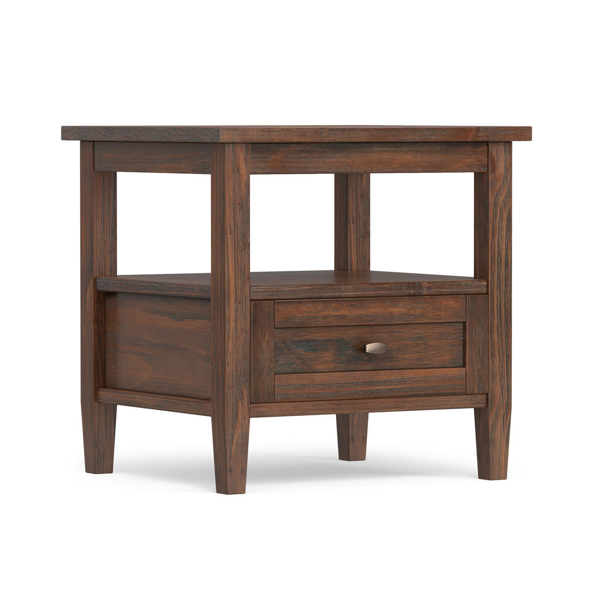 Distressed Charcoal Brown | Warm Shaker End Table