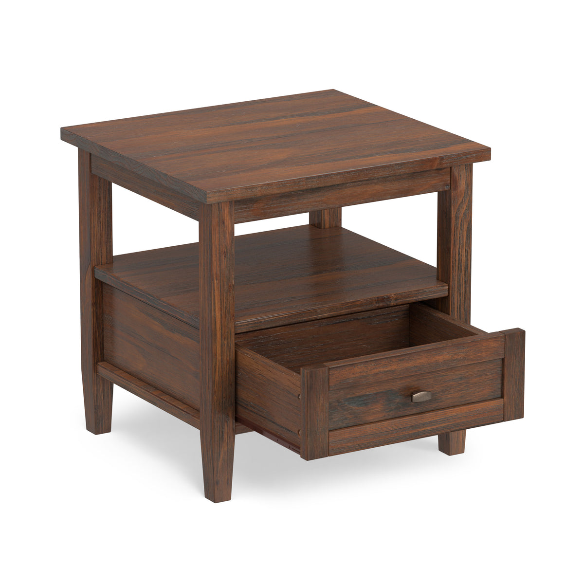 Distressed Charcoal Brown | Warm Shaker End Table
