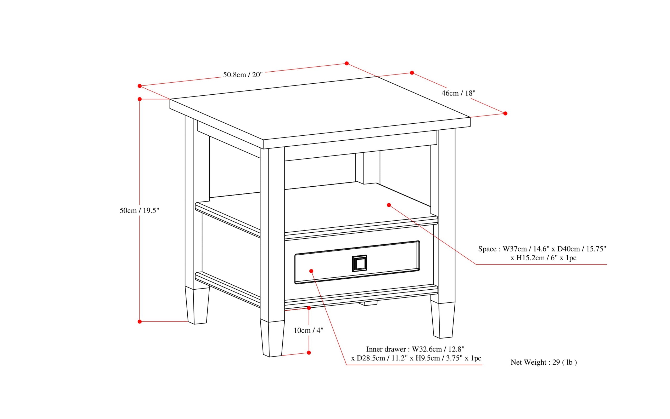 Distressed Grey | Warm Shaker End Table