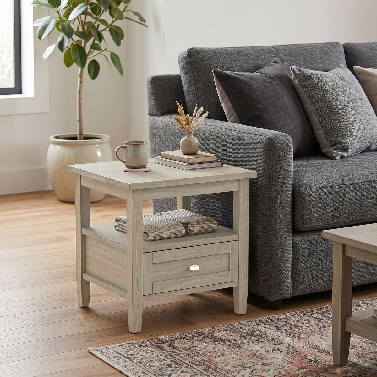 Distressed Grey | Warm Shaker End Table