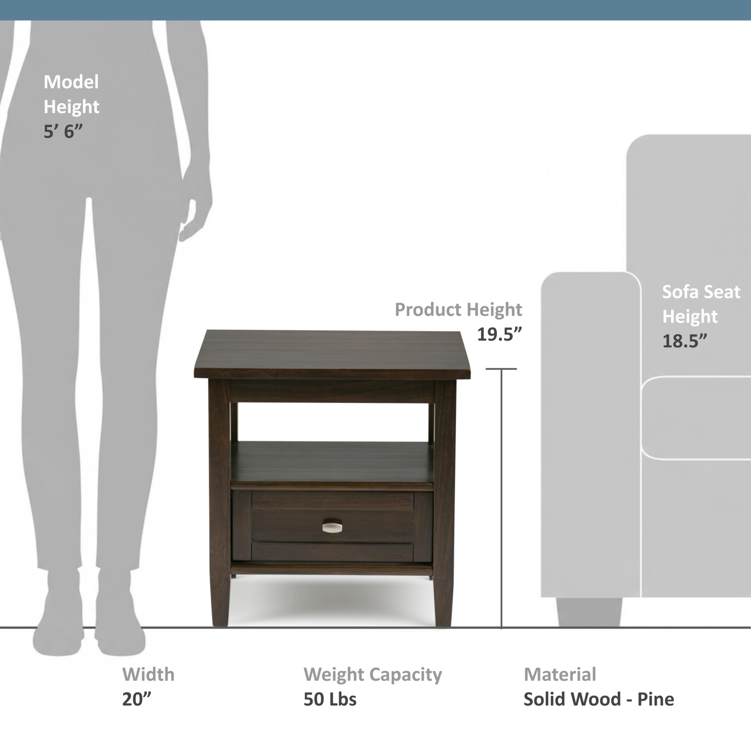 Tobacco Brown | Warm Shaker End Table